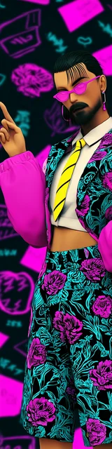 Free teacher bookmark featuring a neon Asian male teacher wearing sunglasses